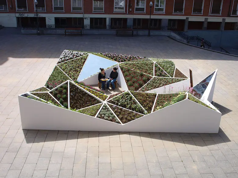 Vista cenital del jardín completo